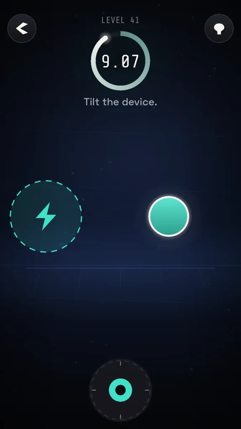 Level 41: tilt the device to move the glowing ball.